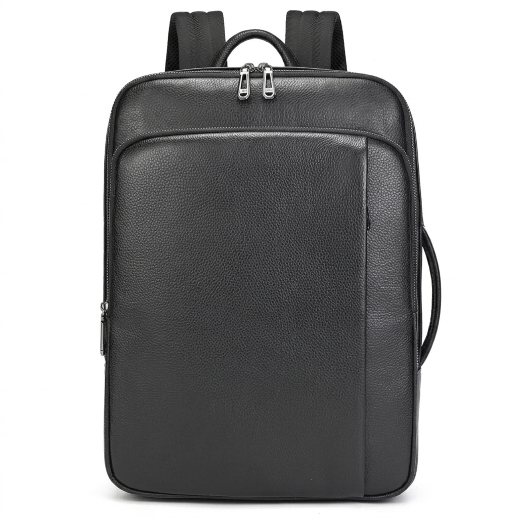 Mochila de couro slim masculina estilo Europa para uso diário