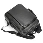Mochila de couro slim masculina estilo Europa para uso diário