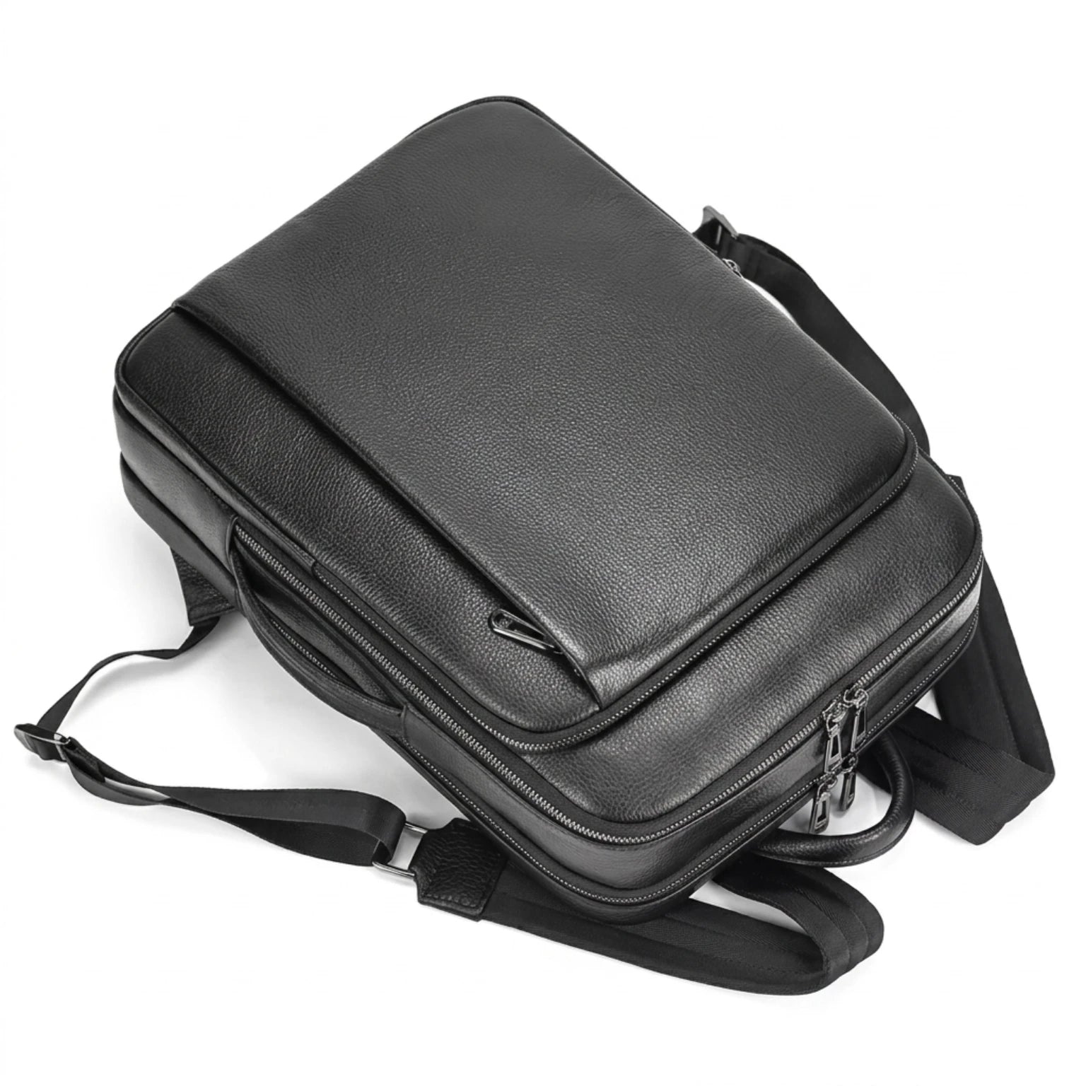 Mochila de couro slim masculina estilo Europa para uso diário