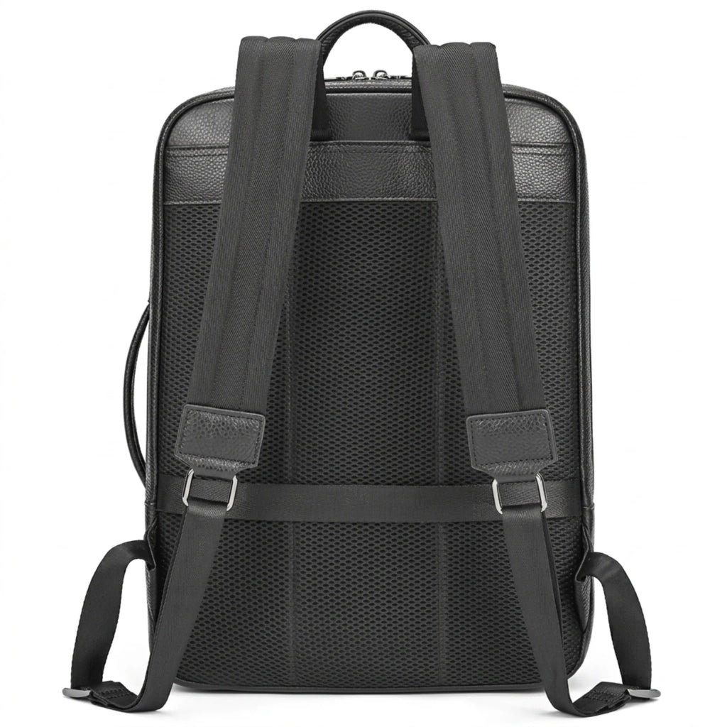 Mochila de couro slim masculina estilo Europa para uso diário