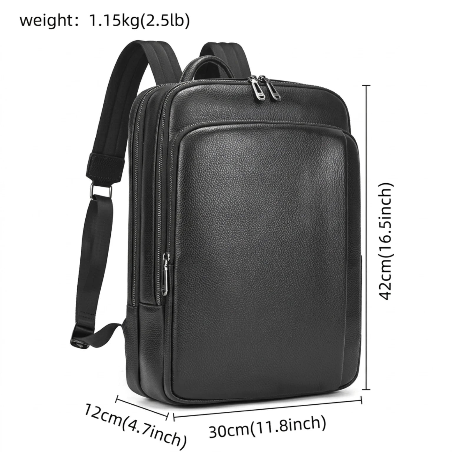 Mochila de couro slim masculina estilo Europa para uso diário