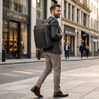 Mochila de couro para notebook masculina design elegante e moderno