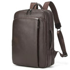 Mochila de couro slim masculina estilo Europa para uso diário
