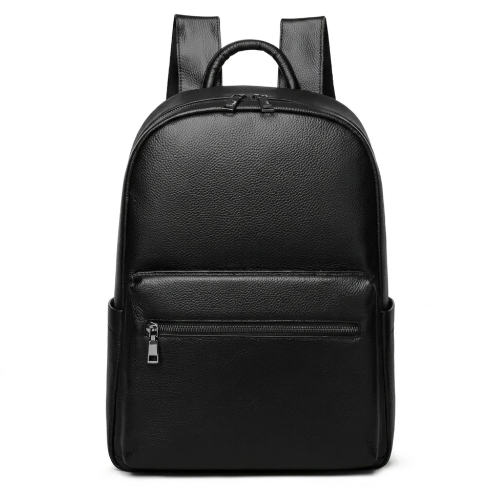 "Mochila de Couro para Notebook Life Europa, mochila de couro executiva masculina e feminina com compartimento para notebook, acabamento premium e design elegante."