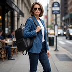 "Mochila de couro executiva Life Europa, mochila de couro masculina e feminina com estilo moderno e alta durabilidade."