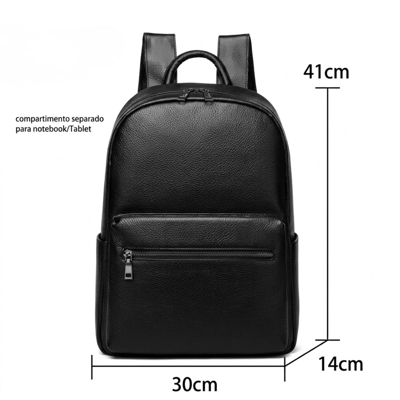 "Mochila de Couro para Notebook Life Europa com acabamento premium, design elegante e espaço seguro para notebook e acessórios."