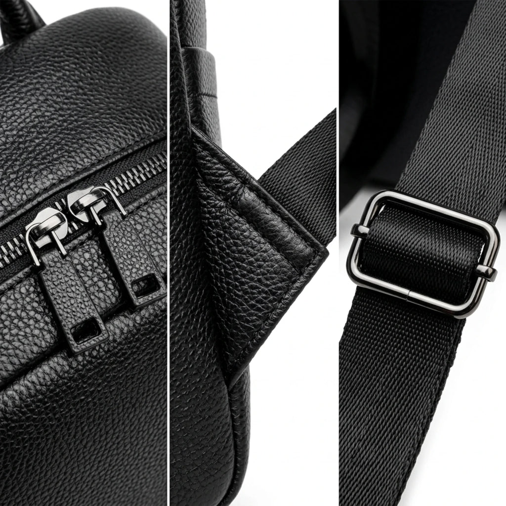 "Mochila de Couro para Notebook Life Europa com acabamento premium, design elegante e espaço seguro para notebook e acessórios."