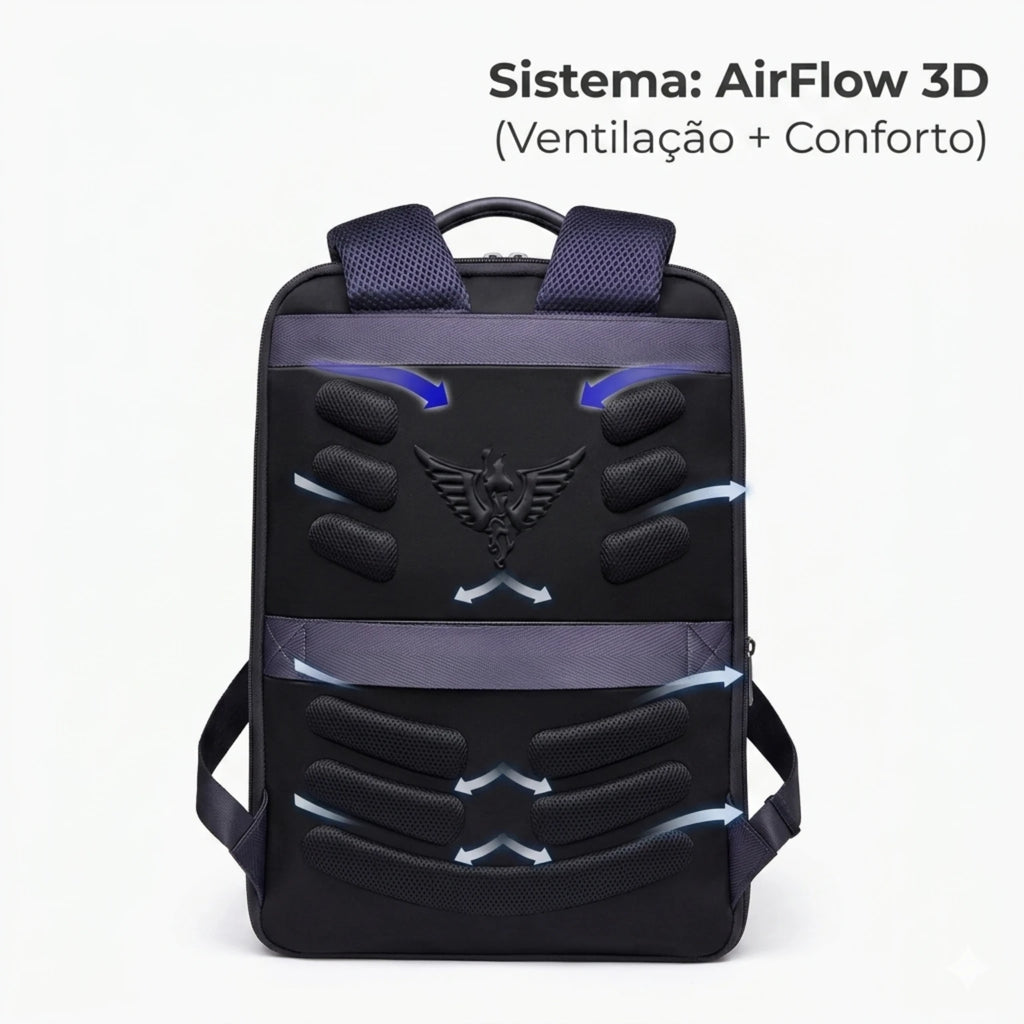"Mochila de couro executiva Rome Pro para notebook, ideal para profissionais que buscam elegância, praticidade e durabilidade."