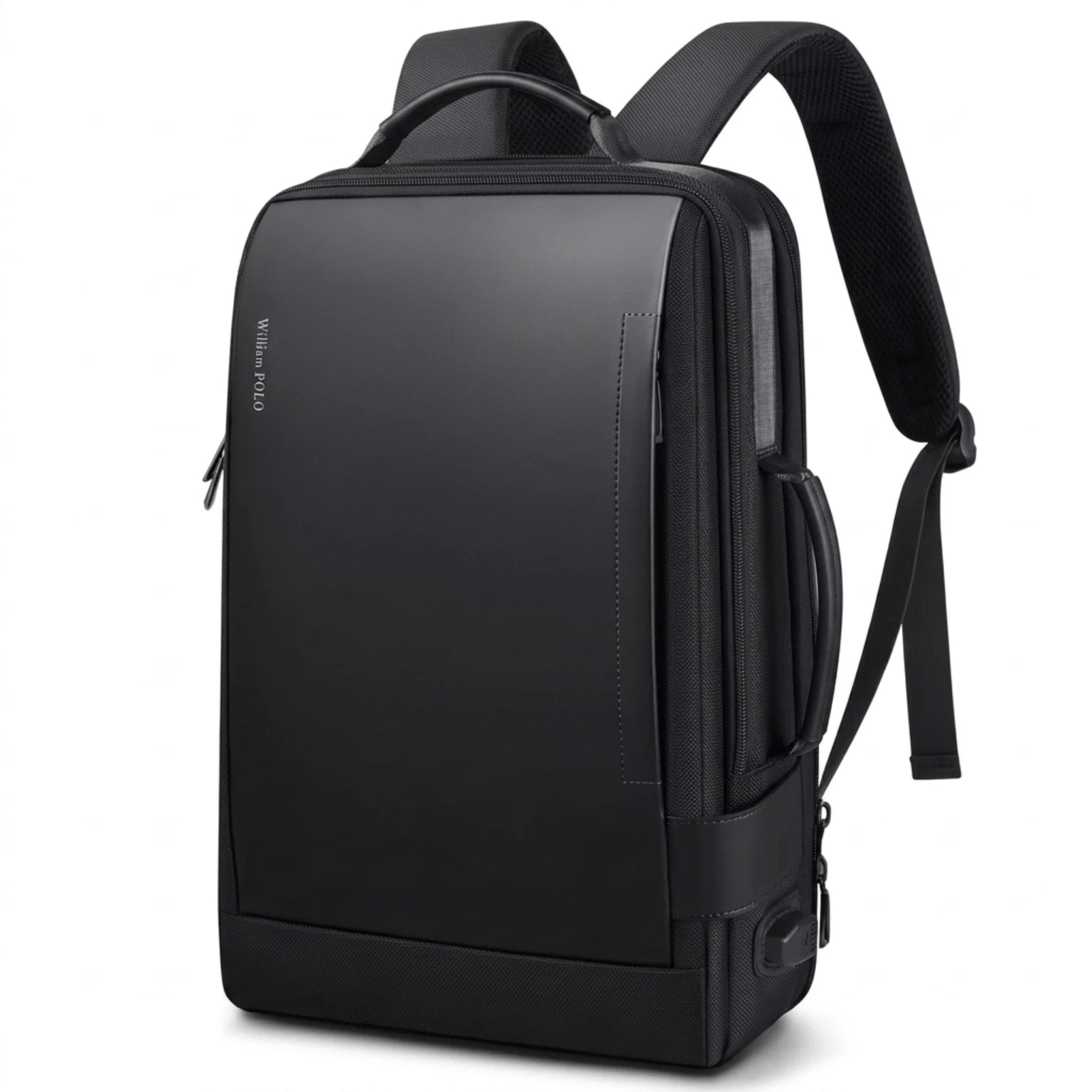 "Mochila de Couro para Notebook Rome Pro, mochila de couro masculina e executiva com compartimento para notebook, acabamento premium e design elegante."