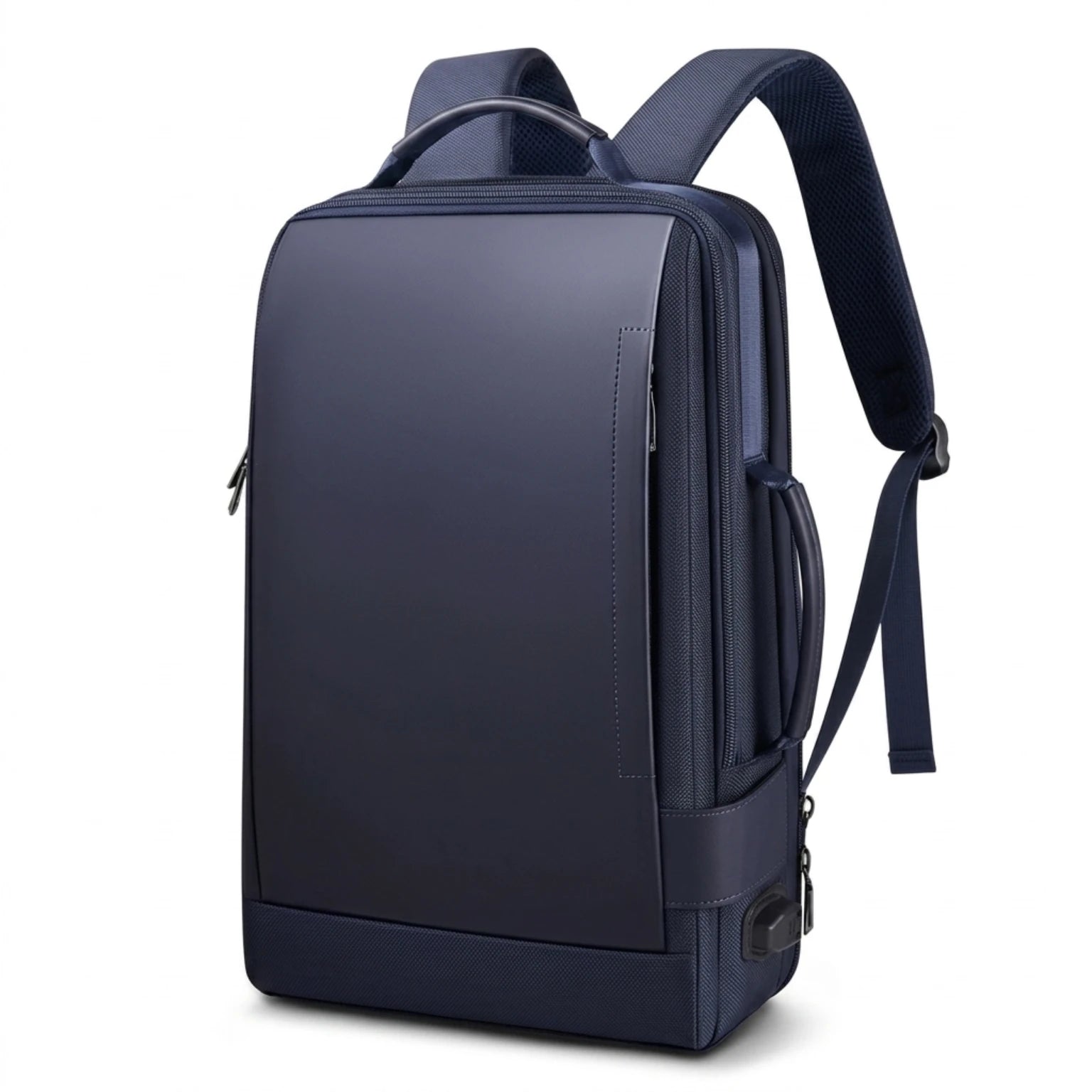 "Mochila de Couro para Notebook Rome Pro, mochila de couro masculina e executiva com compartimento para notebook, acabamento premium e design elegante."