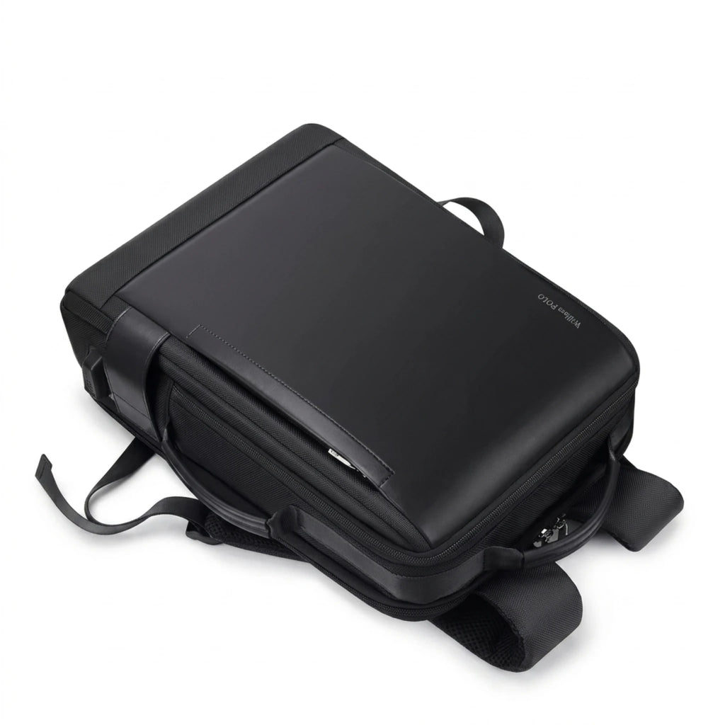 "Mochila de couro executiva Rome Pro para notebook, ideal para profissionais que buscam elegância, praticidade e durabilidade."