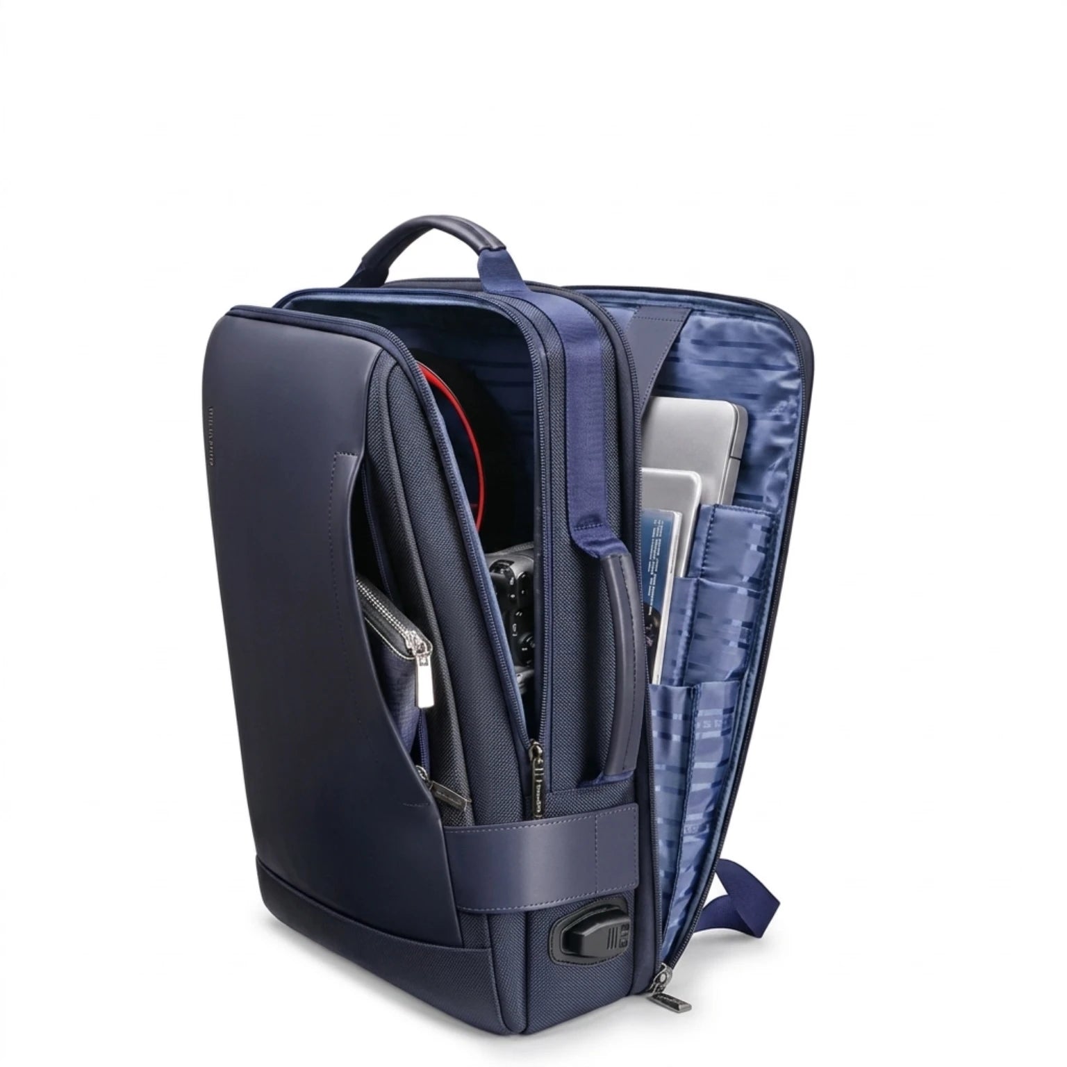 "Mochila de couro executiva Rome Pro para notebook, ideal para profissionais que buscam elegância, praticidade e durabilidade."