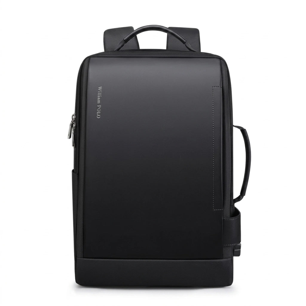 "Mochila de couro executiva Rome Pro para notebook, ideal para profissionais que buscam elegância, praticidade e durabilidade."