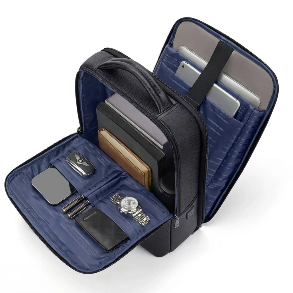 "Mochila couro notebook Rome Urban com acabamento premium, estilo executivo e organização inteligente para o dia a dia."