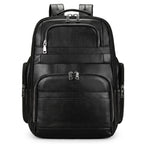 Mochila de Couro Executiva para Notebook com USB Prestige Black em couro legítimo, design sofisticado e amplo espaço para trabalho e viagens.