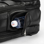 Mochila de Couro Executiva para Notebook com USB Prestige Black em couro legítimo, design sofisticado e amplo espaço para trabalho e viagens.