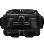 Mochila de Couro Executiva para Notebook com USB Prestige Black em couro legítimo, design sofisticado e amplo espaço para trabalho e viagens.