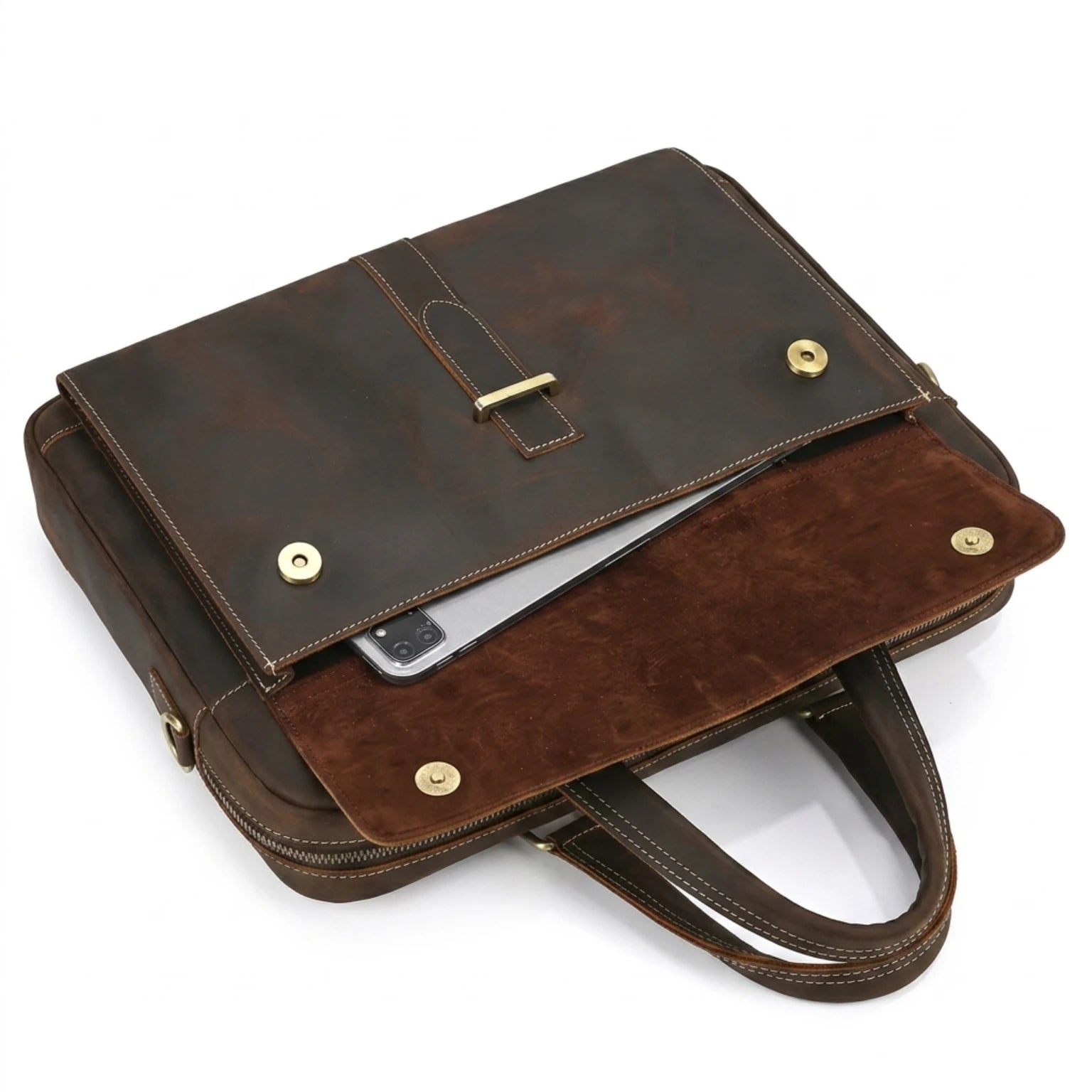Pasta de couro Orveni Life Dominus perfeita para transportar notebook e documentos com segurança.