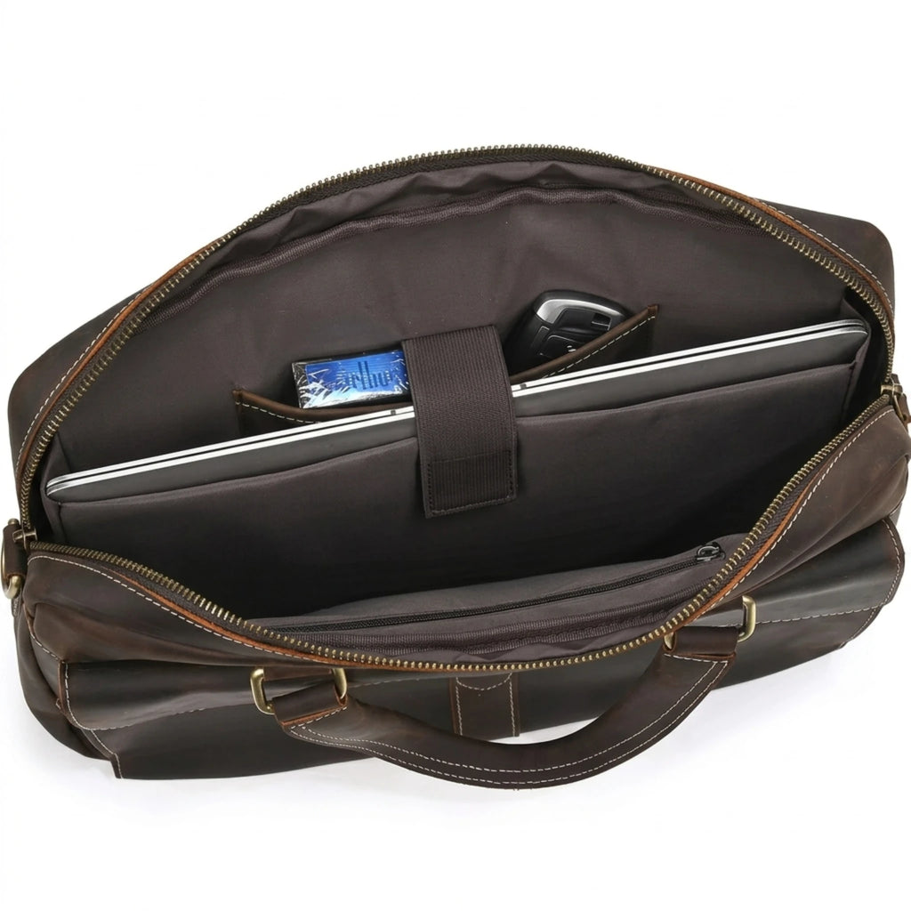 Pasta de couro Orveni Life Dominus perfeita para transportar notebook e documentos com segurança.
