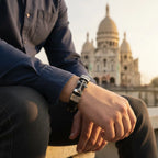 Pulseira masculina de couro Life Cruz Roma com símbolo de cruz, estilo elegante e acabamento refinado em couro legítimo