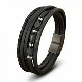 Pulseira de Couro Preta