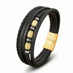Pulseira de Couro Masculina Life Enzo em couro legítimo, design elegante e acabamento premium para complementar seu estilo.