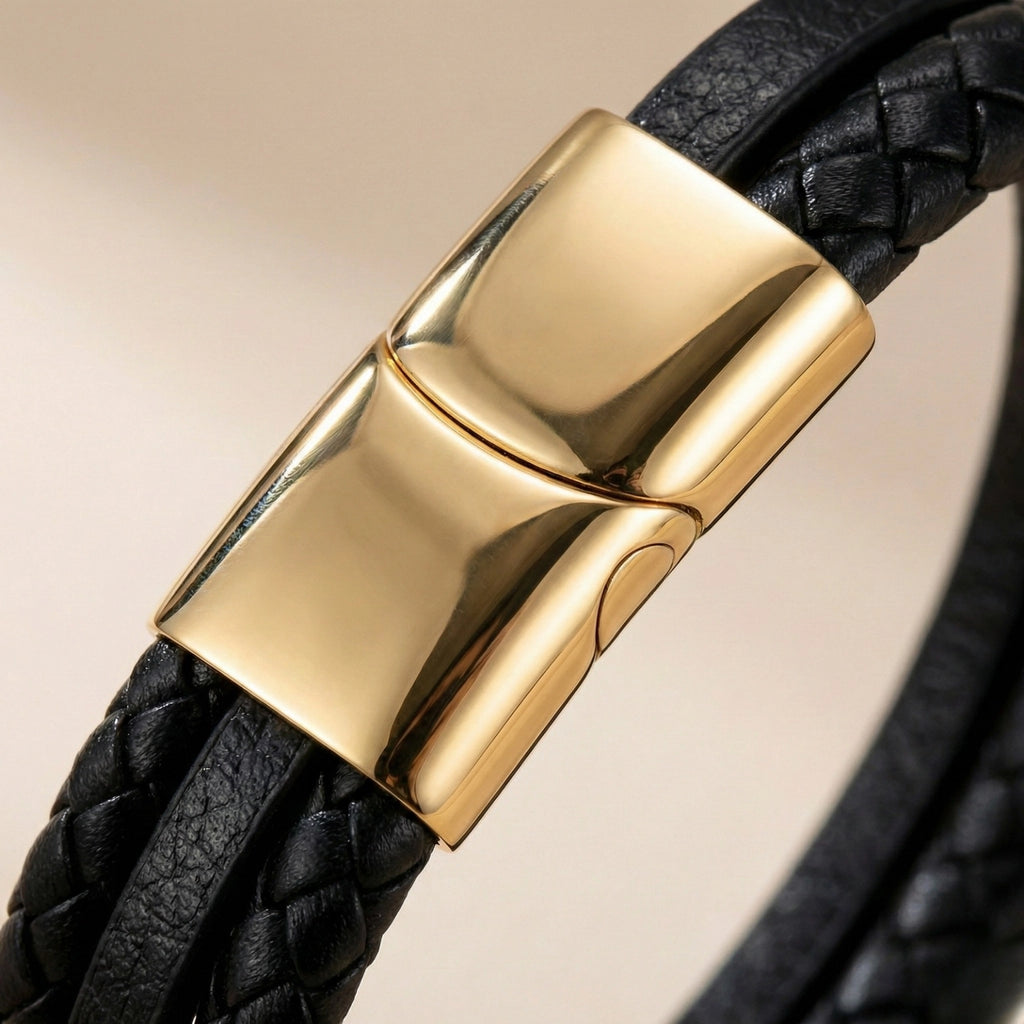 Pulseira de couro para ele Life Enzo, modelo masculino em couro legítimo com estilo sofisticado e design exclusivo
