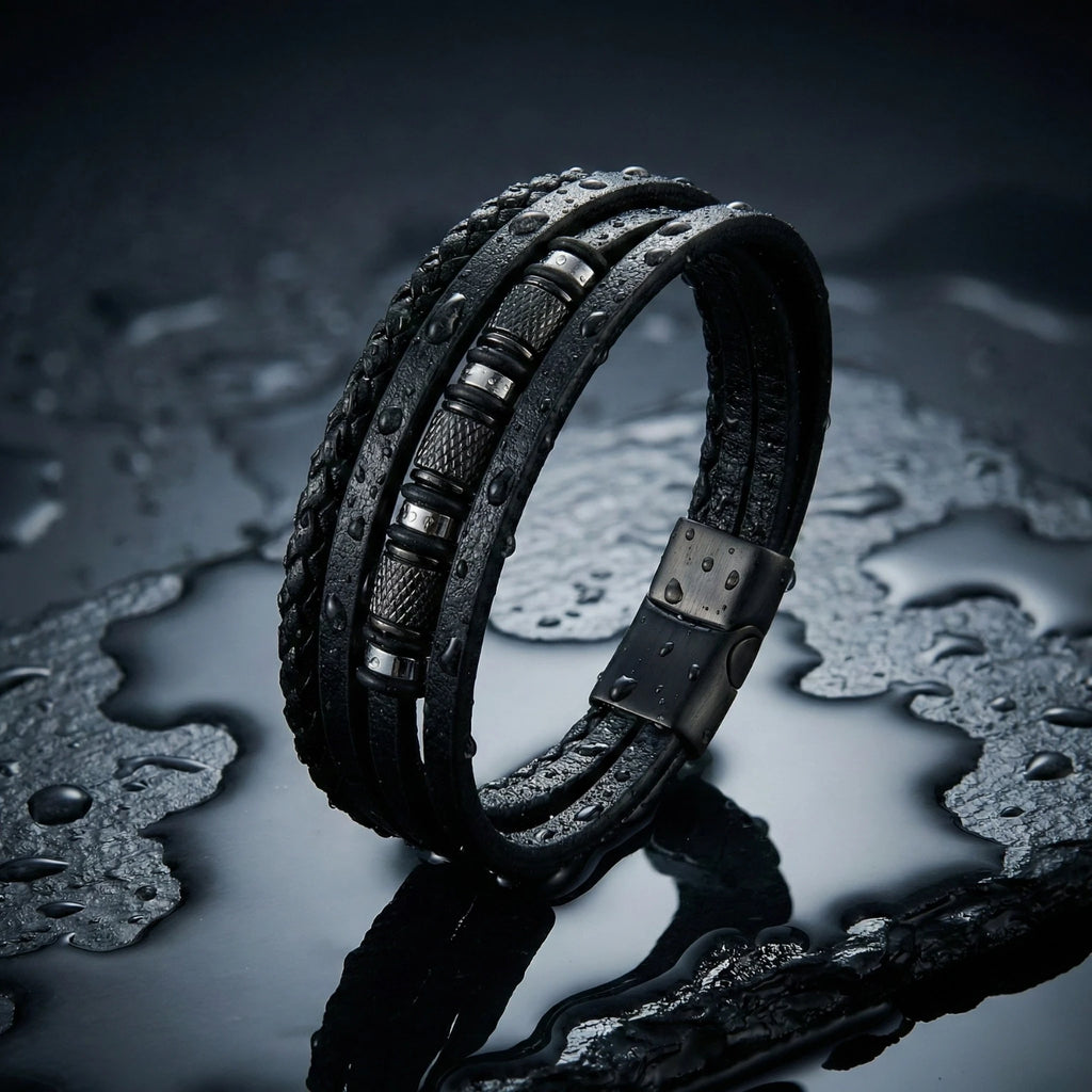 Pulseira de Couro Masculina Life Enzo em couro legítimo, design elegante e acabamento premium para complementar seu estilo.