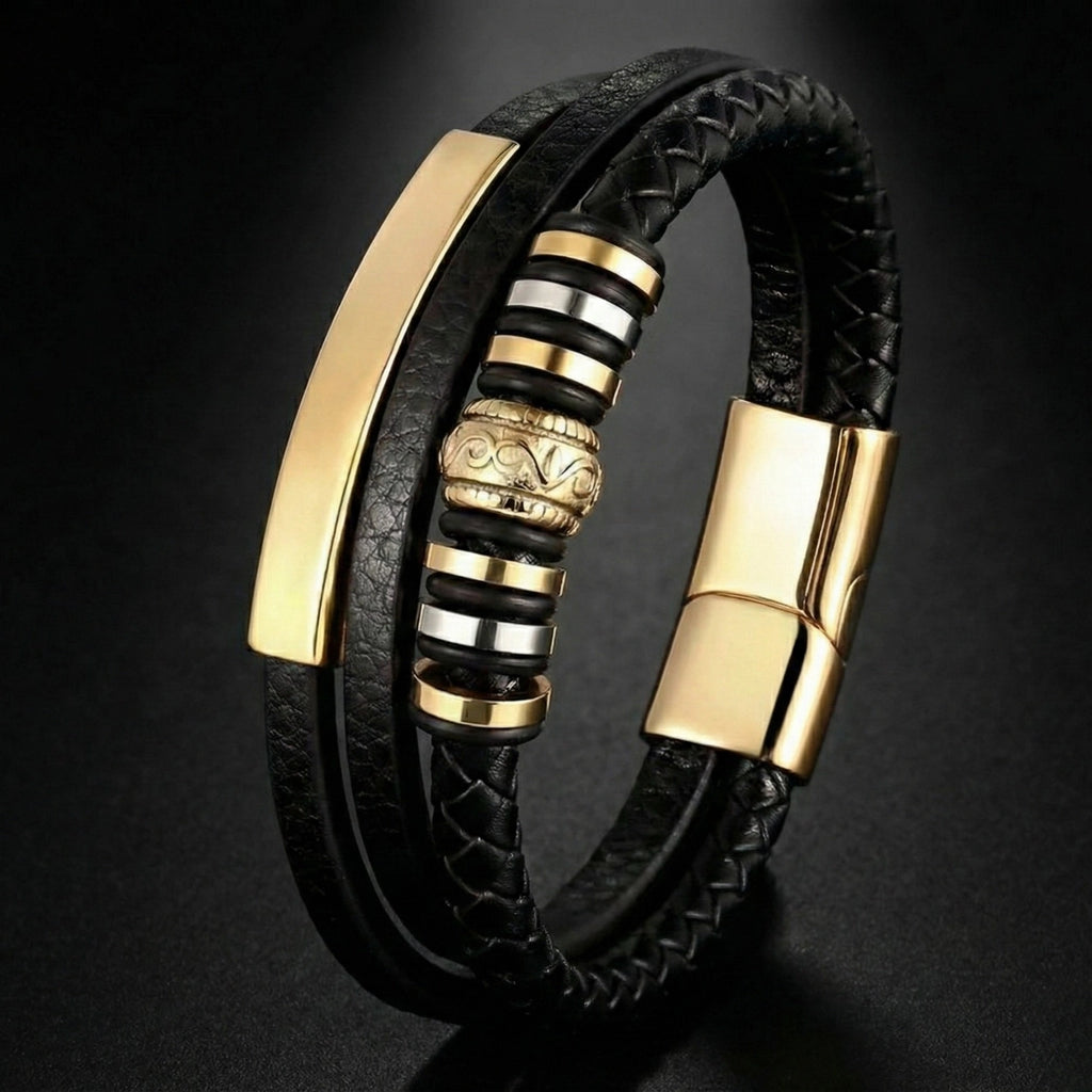 Pulseira masculina de couro Life Enzo, acessório premium em couro legítimo com design moderno e acabamento de alta qualidade