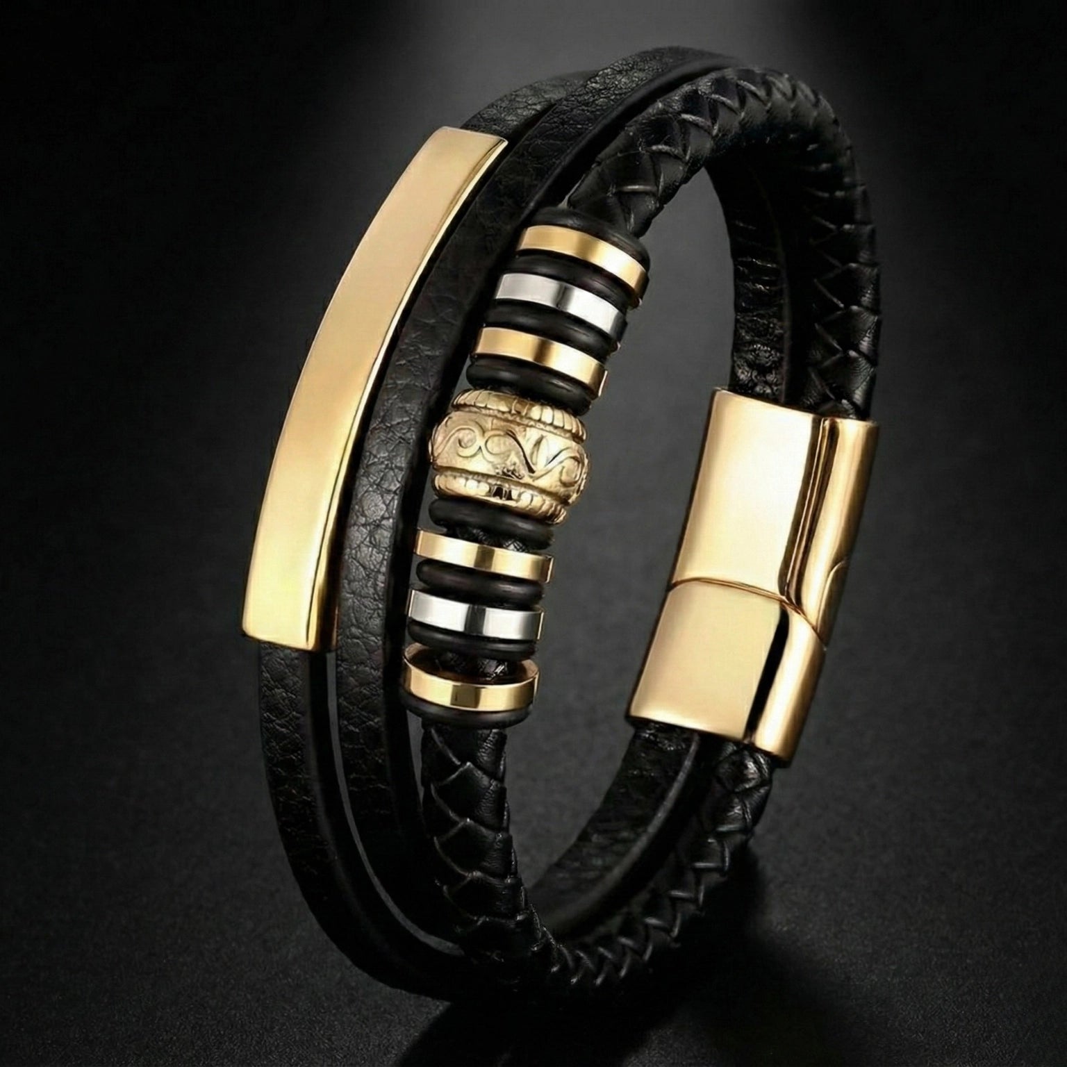Pulseira masculina de couro Life Enzo, acessório premium em couro legítimo com design moderno e acabamento de alta qualidade