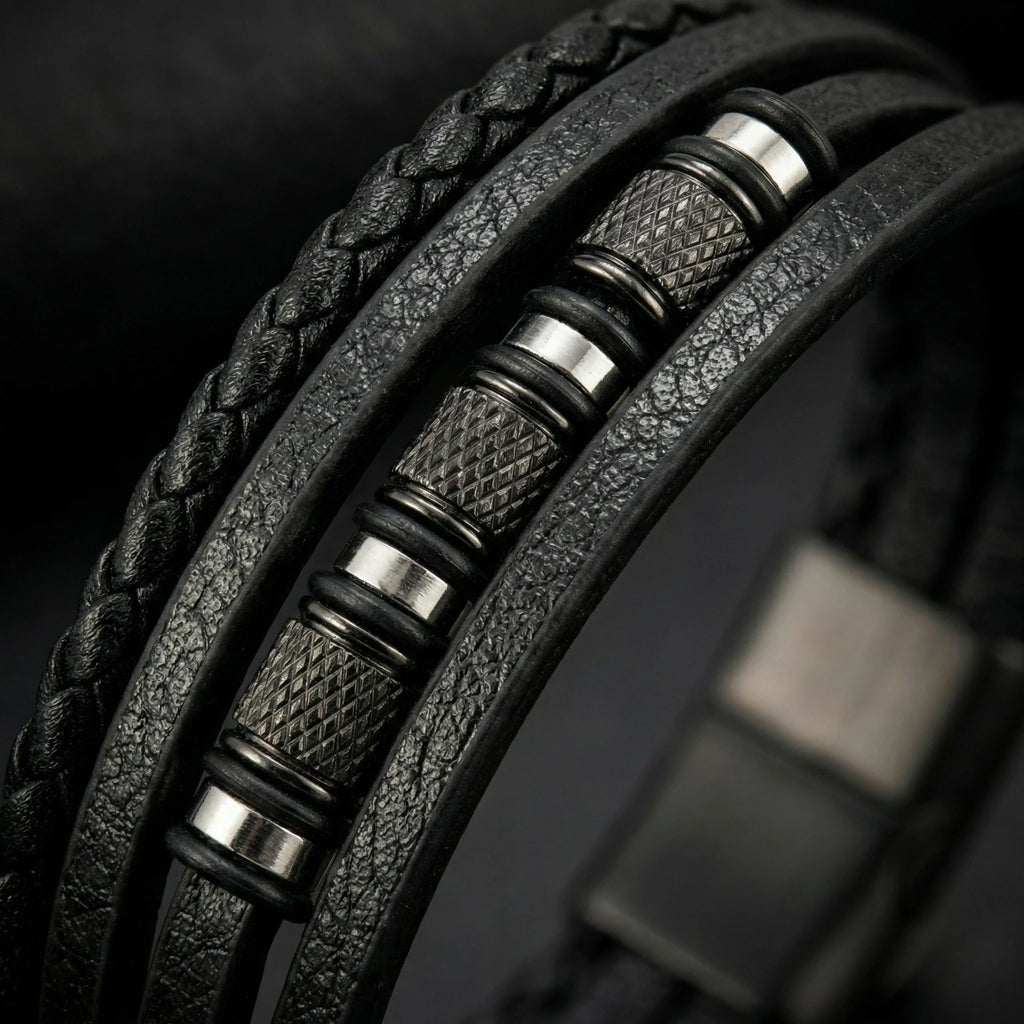 Pulseira de Couro Masculina Life Enzo em couro legítimo, design elegante e acabamento premium para complementar seu estilo.