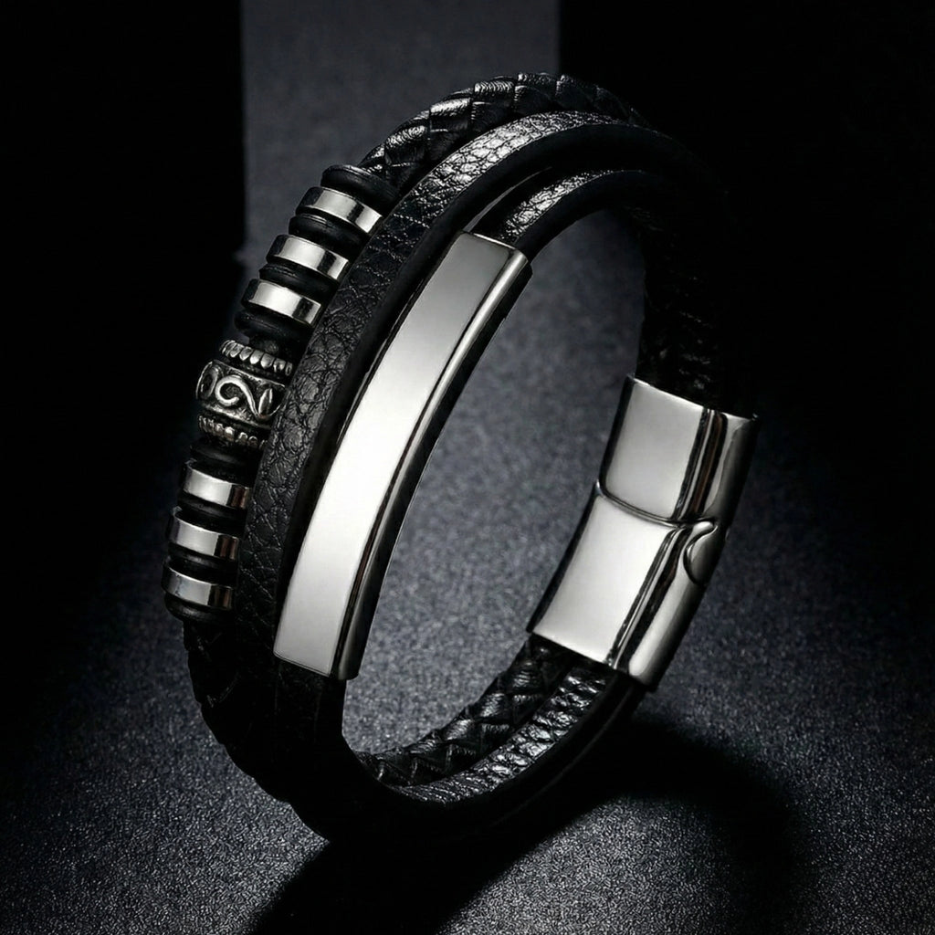 Pulseira masculina de couro Life Enzo, acessório premium em couro legítimo com design moderno e acabamento de alta qualidade