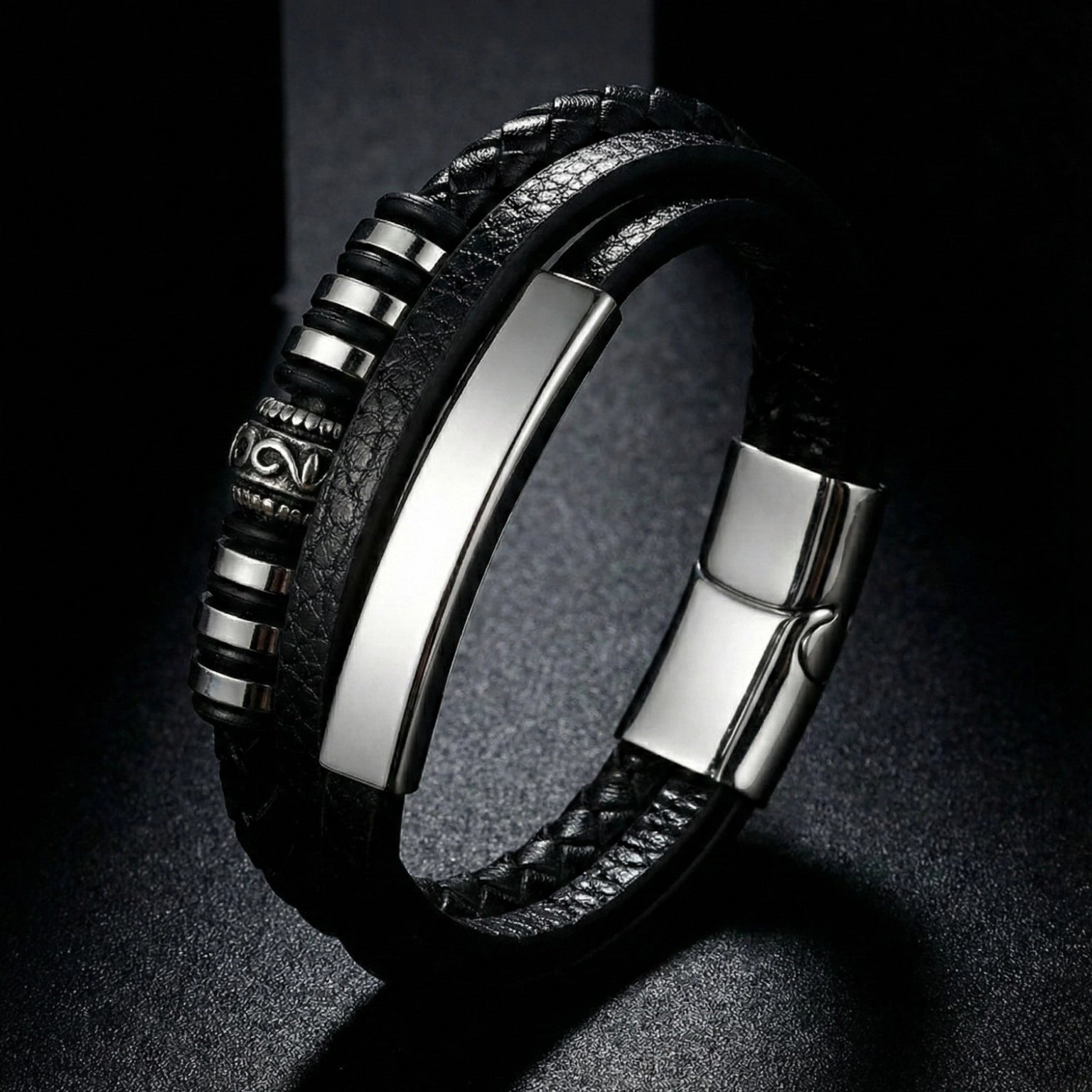 Pulseira masculina de couro Life Enzo, acessório premium em couro legítimo com design moderno e acabamento de alta qualidade