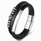 Pulseira de Couro Masculina Life Enzo em couro legítimo, design sofisticado, acabamento premium e estilo elegante para homens