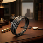 Pulseira de Couro Masculina Life Leather em couro legítimo, design elegante e acabamento premium para homens de estilo.