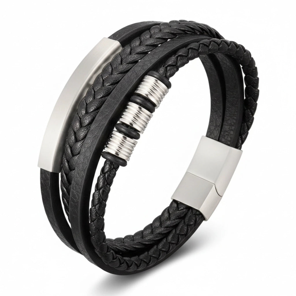 Pulseira de Couro Masculina Life Leather em couro legítimo, design elegante e acabamento premium para homens de estilo.
