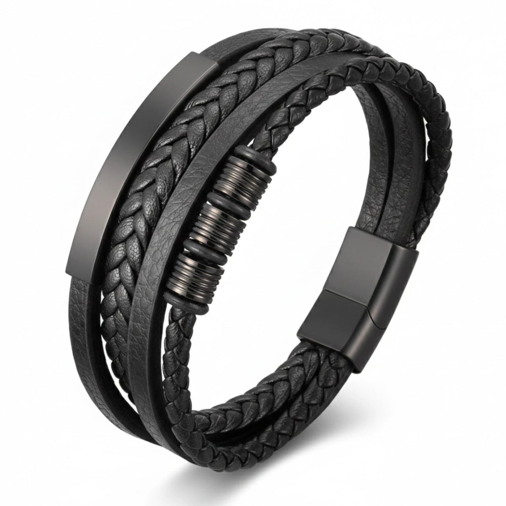 Pulseira de Couro Masculina Life Leather em couro legítimo, design elegante e acabamento premium para homens de estilo.