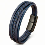 Pulseira de Couro Masculina Life Milano em couro legítimo, design elegante e acabamento premium para homens modernos