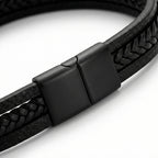 Pulseira masculina Life Milano em couro legítimo, design minimalista e sofisticado para uso diário com estilo