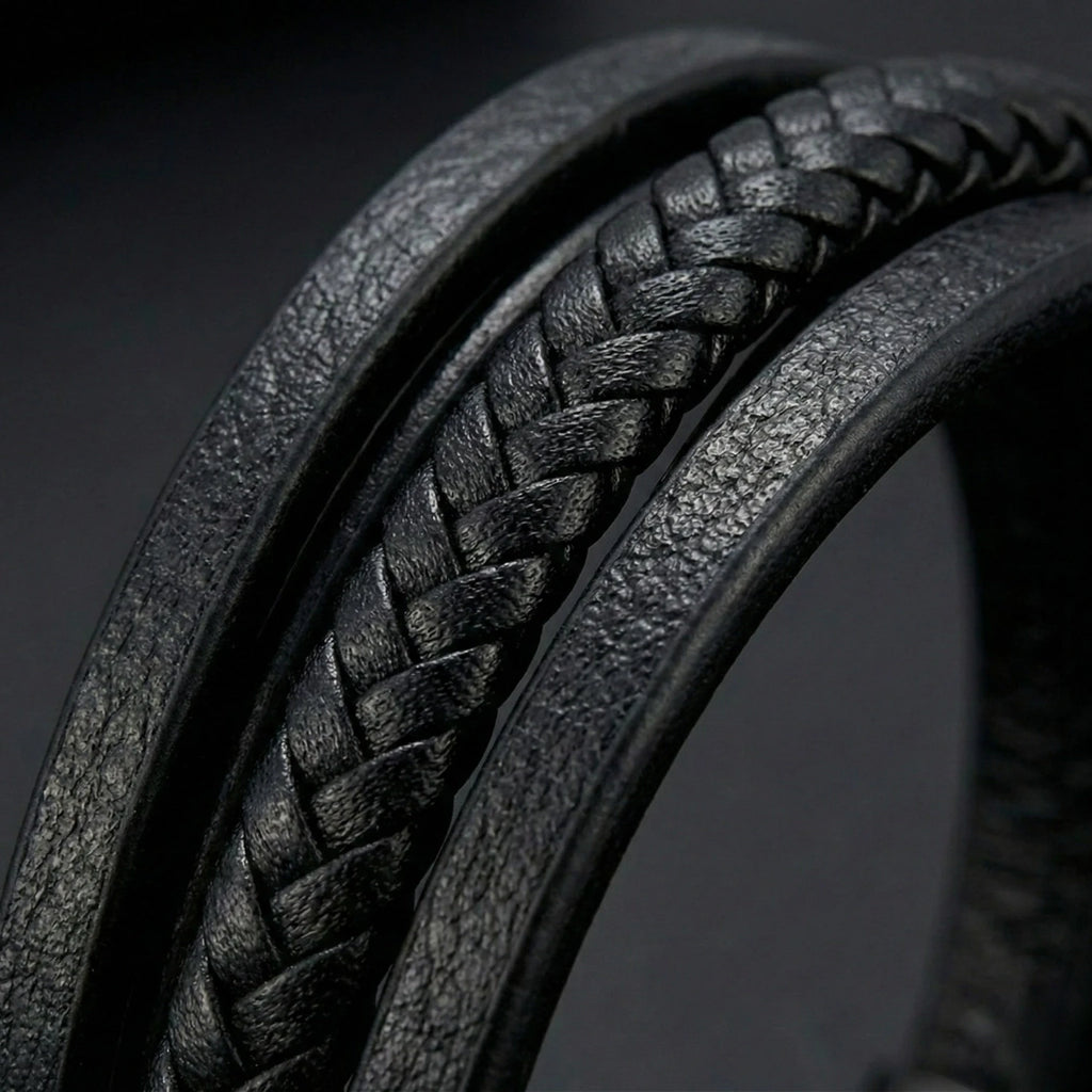 Pulseira masculina Life Milano em couro legítimo, design minimalista e sofisticado para uso diário com estilo