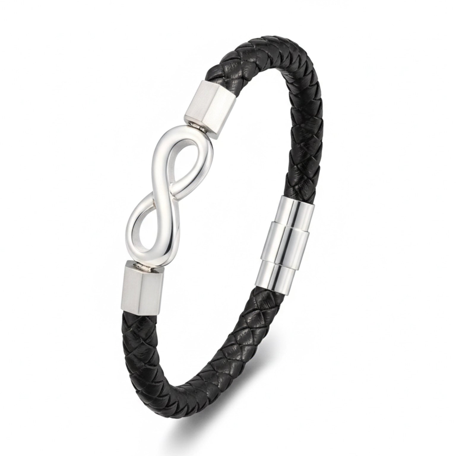 Pulseira de Couro Minimalista Life Infinito em couro legítimo, design elegante com símbolo do infinito e acabamento premium
