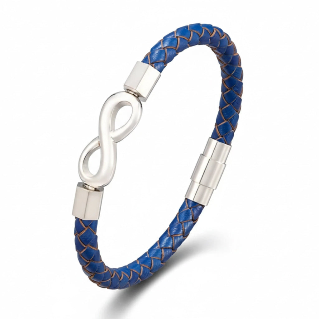 Pulseira de Couro Minimalista Life Infinito em couro legítimo, design elegante com símbolo do infinito e acabamento premium