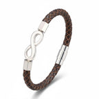 Pulseira de Couro Minimalista Life Infinito em couro legítimo, design elegante com símbolo do infinito e acabamento premium