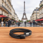 Pulseira Masculina Couro Life Lorenzo em couro legítimo, design sofisticado e acabamento premium para um visual elegante.