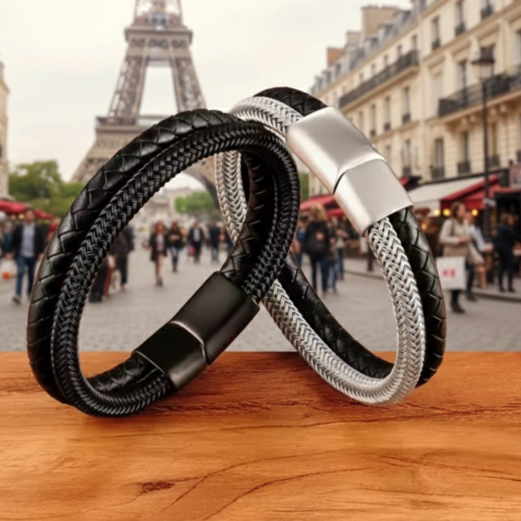 Pulseira Masculina Couro Life Lorenzo em couro legítimo, design sofisticado e acabamento premium para um visual elegante.