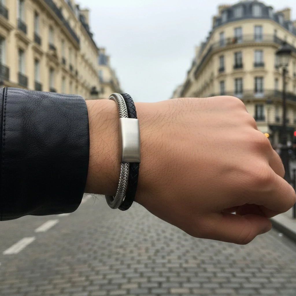 Pulseira masculina em couro legítimo Life Lorenzo, resistente, confortável e ideal para qualquer ocasião.