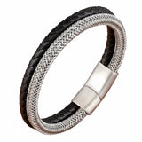 Pulseira Masculina Preta-prata