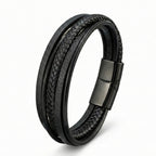 Pulseira Masculina de Couro Life Trançada em couro legítimo, design elegante e acabamento premium para homens de estilo.
