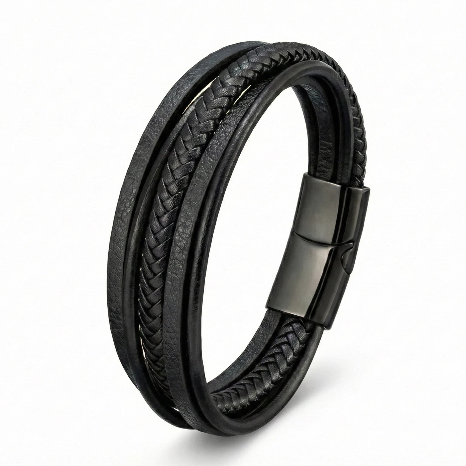Pulseira Masculina de Couro Life Trançada em couro legítimo, design elegante e acabamento premium para homens de estilo.