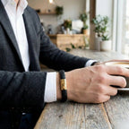 Pulseira de couro para ele Life em couro com aço, design masculino sofisticado em couro legítimo com acabamento de alta qualidade